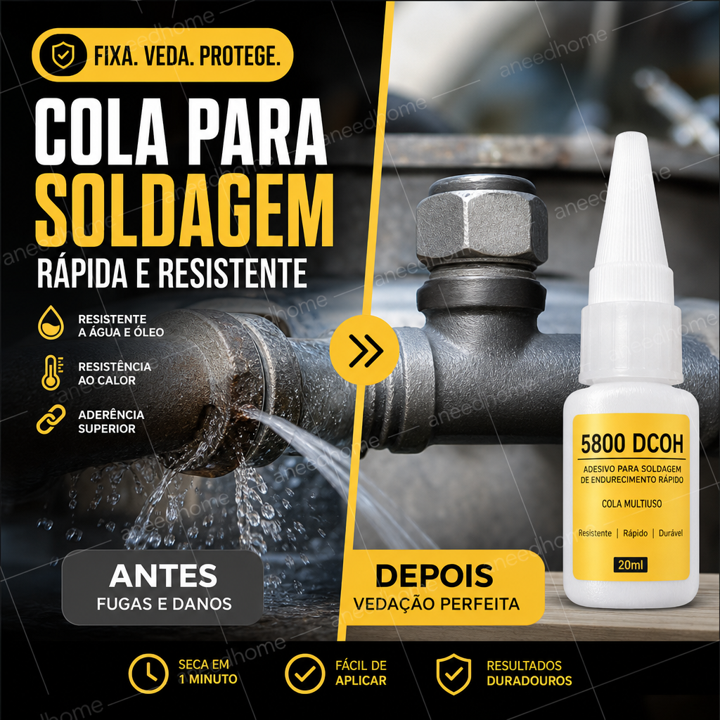 🛠️ 50% DE DESCONTO – Adesivo de Solda Multiuso de Secagem Rápida | Alta resistência para metal, plástico & madeira, sem ferramentas ✨