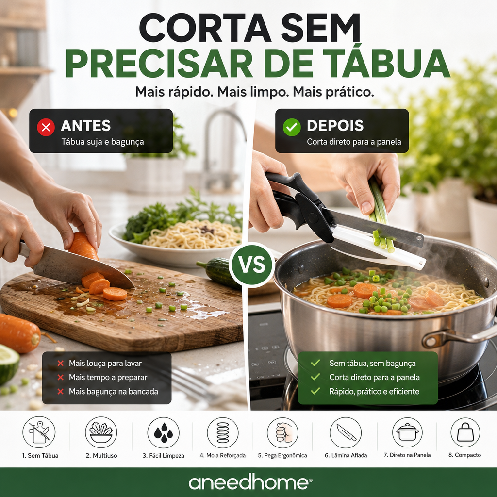 ✂️ Tesoura de cozinha multifuncional e resistente – Corta, recorta, esmaga – Uma única ferramenta para tudo! 🦴🔪
