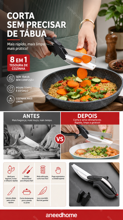 ✂️ Tesoura de cozinha multifuncional e resistente – Corta, recorta, esmaga – Uma única ferramenta para tudo! 🦴🔪