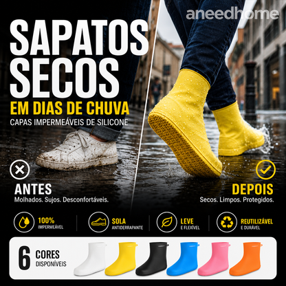 🦺 50% DE DESCONTO – Capa de Sapatos Impermeável e Resistente | Grossa, durável & proteção total