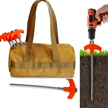 ⛺ 50% DE DESCONTO – Estacas Âncora de Rosca 8" para Barraca | Fixação firme, fácil instalação & resistente