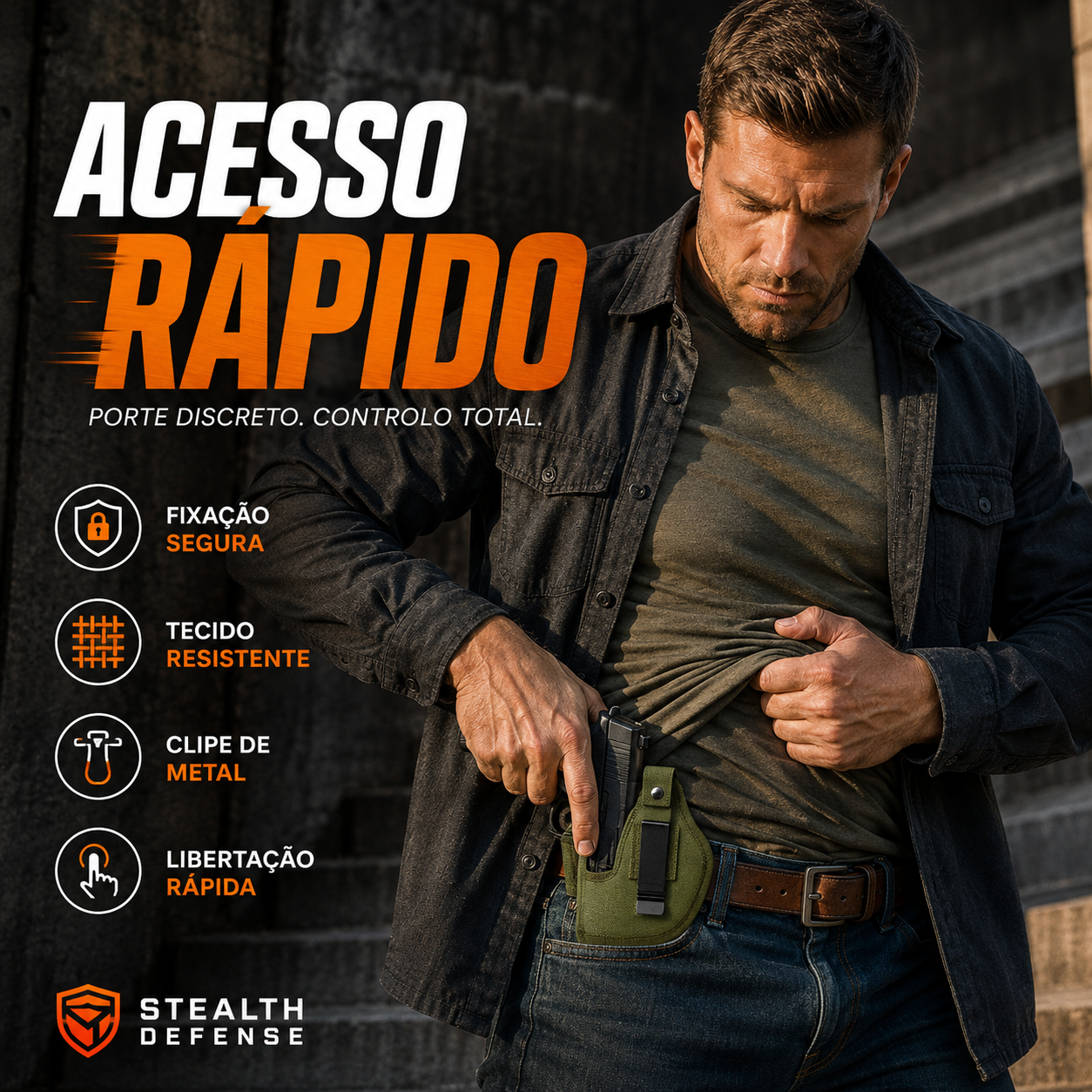 🔫 50% DE DESCONTO – Coldre de Pistola Leve e Durável | Para porte oculto, confortável & discreto