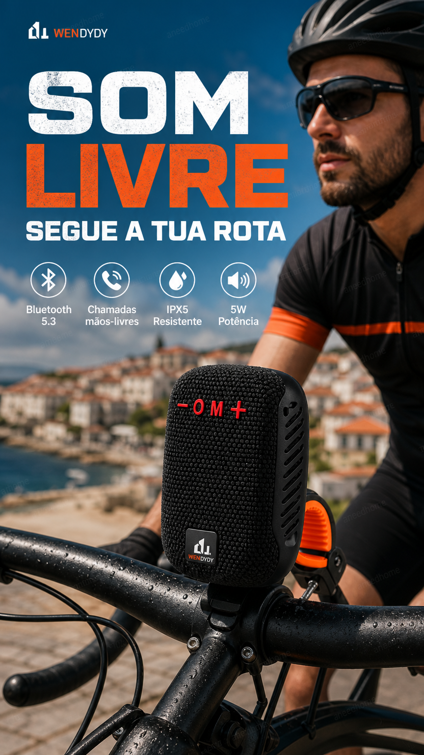 🚲 50% DE DESCONTO – Coluna Bluetooth Impermeável para Bicicleta | IPX5, TWS, som potente & fácil montagem 🎵🔊