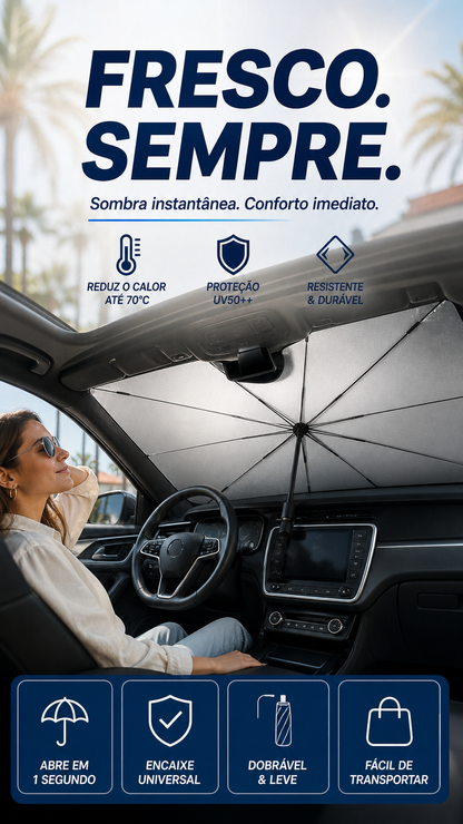 🚗 50% DE DESCONTO – Compre 2 e Ganhe 10% OFF 💝 Guarda-sol Dobrável para Para-brisas | Protege do sol, fácil de guardar & prático 🌞