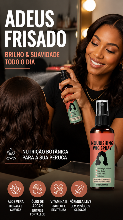 ✨ 50% DE DESCONTO – Spray Leve para Peruca com Nutrição sem Enxágue | Revitaliza, fácil aplicar & sem resíduos 🧖‍♀️