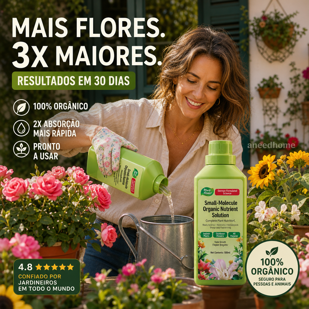 🌱 50% DE DESCONTO – Solução Nutriente Orgânica para Plantas | Promove crescimento, suave para mudas & absorção rápida