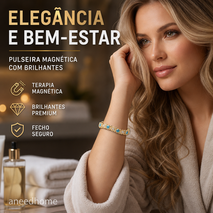 💎 50% DE DESCONTO – Pulseira Magnética com Pedras | Estilo e bem-estar 24/7, leve, ajustável & presente ideal 💖