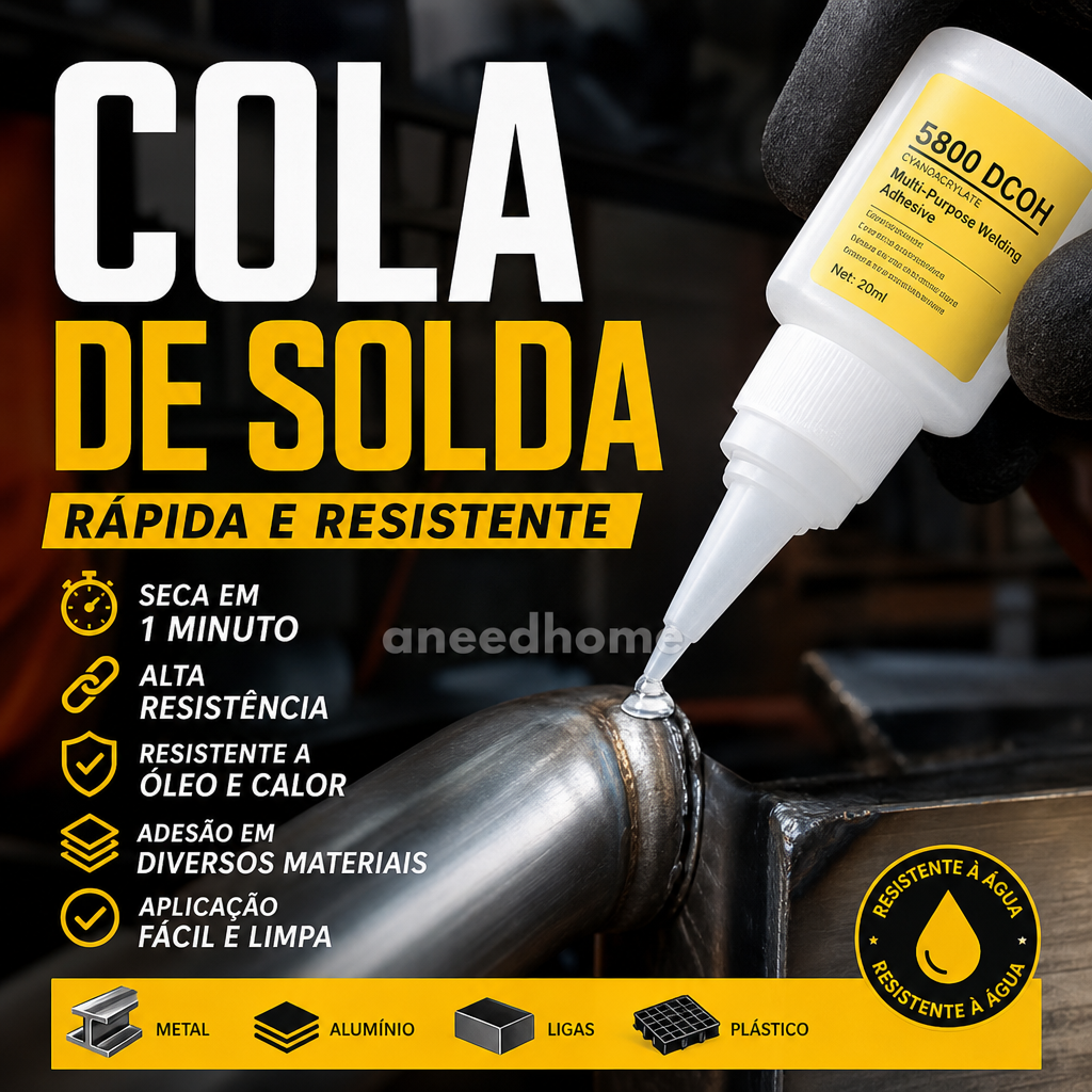 🛠️ 50% DE DESCONTO – Adesivo de Solda Multiuso de Secagem Rápida | Alta resistência para metal, plástico & madeira, sem ferramentas ✨