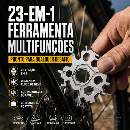 🔧 50% DE DESCONTO – Chave Multifunção 23 em 1 Forma de Floco de Neve | Compacta, versátil & prática para reparos