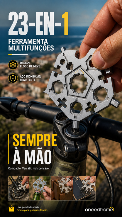 🔧 50% DE DESCONTO – Chave Multifunção 23 em 1 Forma de Floco de Neve | Compacta, versátil & prática para reparos