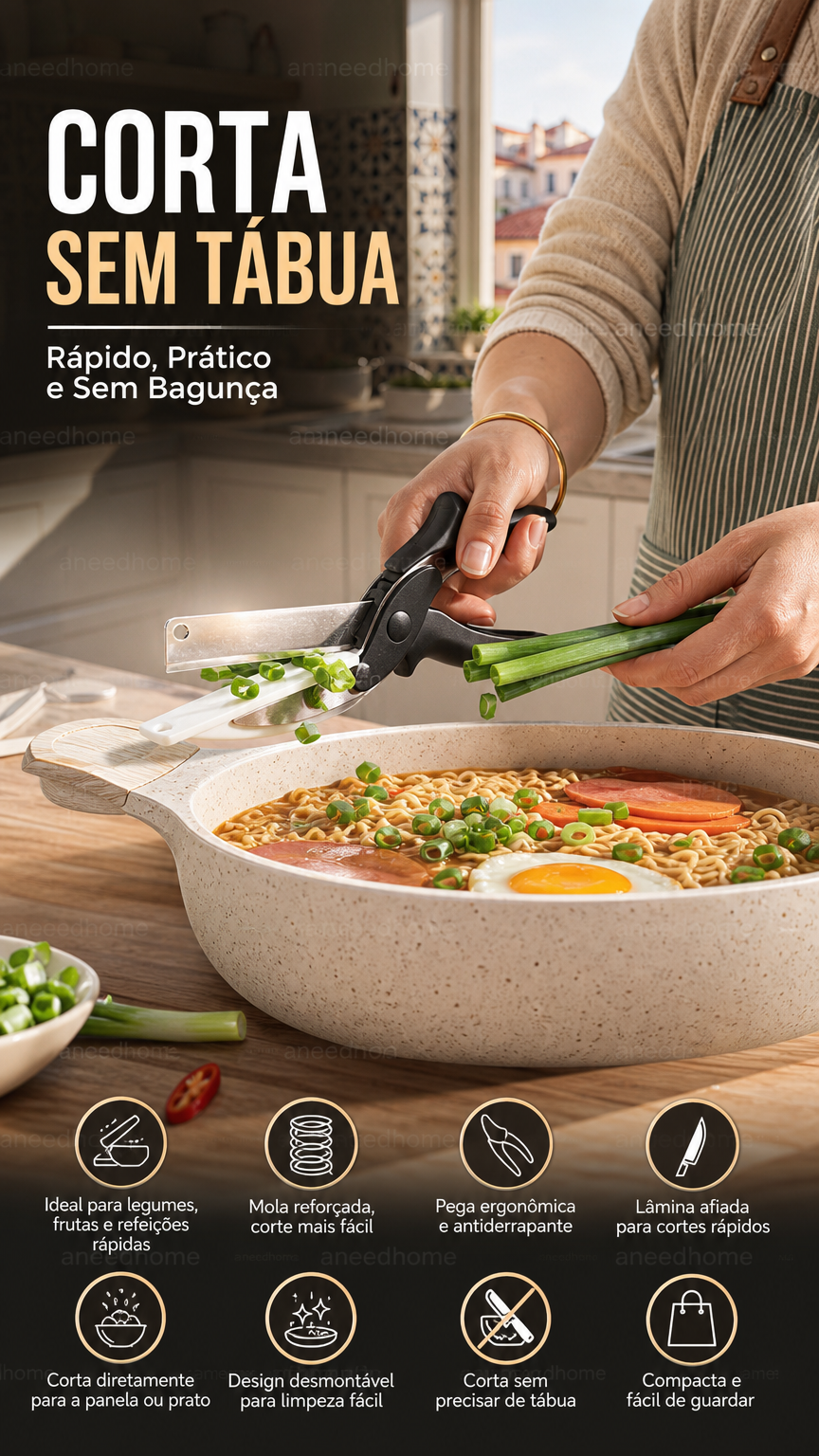✂️ Tesoura de cozinha multifuncional e resistente – Corta, recorta, esmaga – Uma única ferramenta para tudo! 🦴🔪
