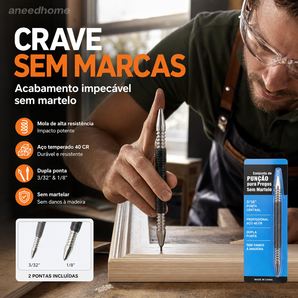 🔨 50% DE DESCONTO – Prego Sem Martelo | Fixação sem danos, fácil instalação & adeus às marteladas