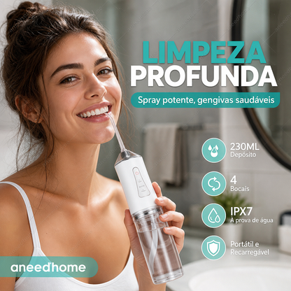 🦷 50% DE DESCONTO – Irrigador Dental Portátil Sem Fios | Limpeza profunda, fácil de usar & ideal para viagens