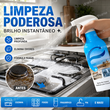 🧼 50% DE DESCONTO – Spray Multissuperfícies para Cozinha | Remove gordura teimosa em segundos, eficaz & poderoso ✨🍳
