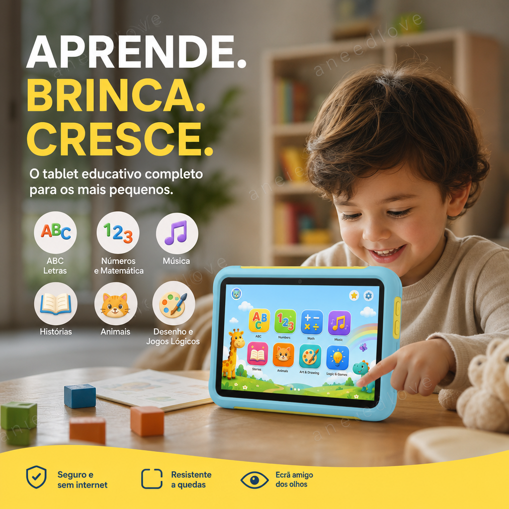 📚 50% DE DESCONTO – Tablet Educativo Infantil | Aprendizagem interativa, conteúdo pedagógico & tela protetora ✨🧒