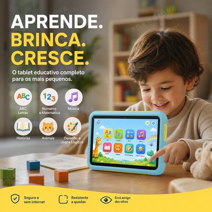 📚 50% DE DESCONTO – Tablet Educativo Infantil | Aprendizagem interativa, conteúdo pedagógico & tela protetora ✨🧒