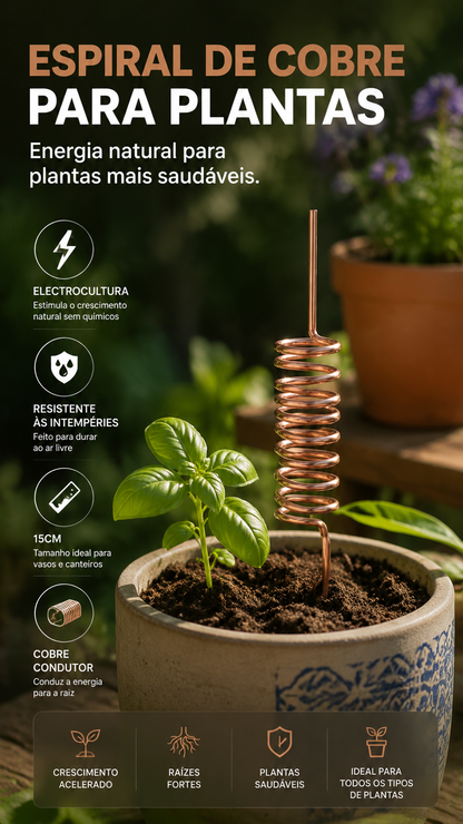 🌿 50% DE DESCONTO – Estacas para Plantas com Antena Espiral de Cobre | Promove crescimento, duráveis & ideais para jardim 🔥