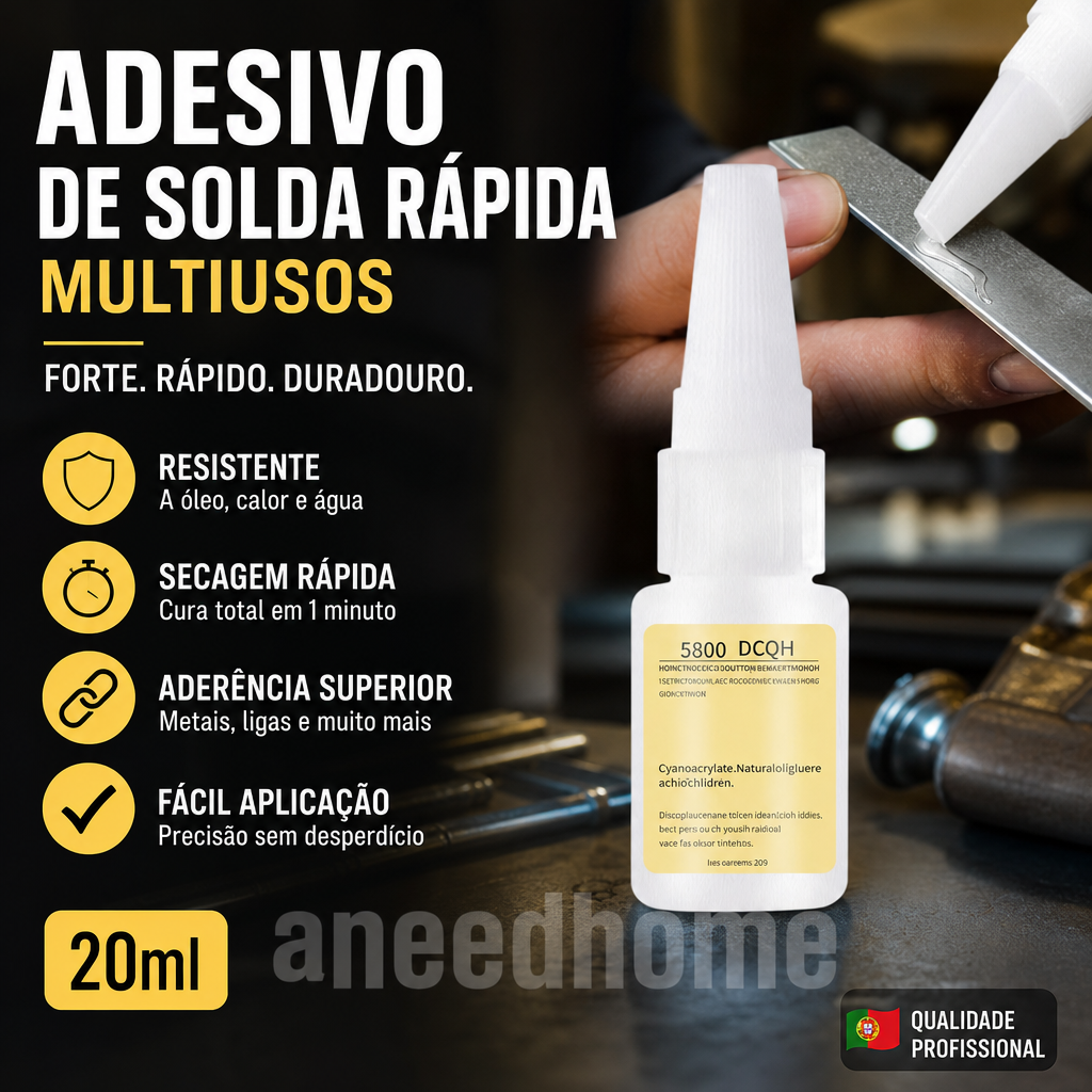 🛠️ 50% DE DESCONTO – Adesivo de Solda Multiuso de Secagem Rápida | Alta resistência para metal, plástico & madeira, sem ferramentas ✨