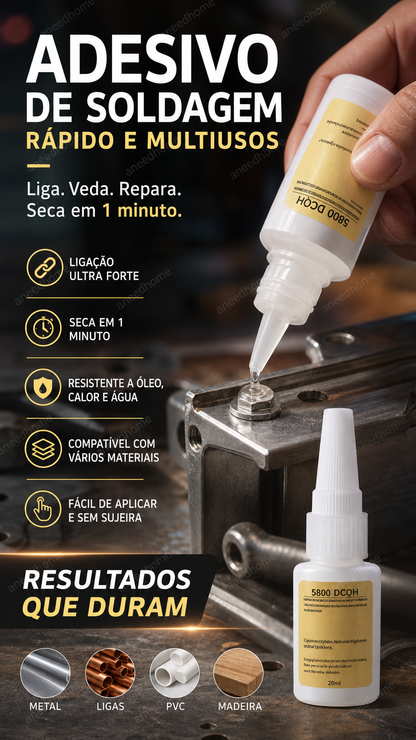 🛠️ 50% DE DESCONTO – Adesivo de Solda Multiuso de Secagem Rápida | Alta resistência para metal, plástico & madeira, sem ferramentas ✨