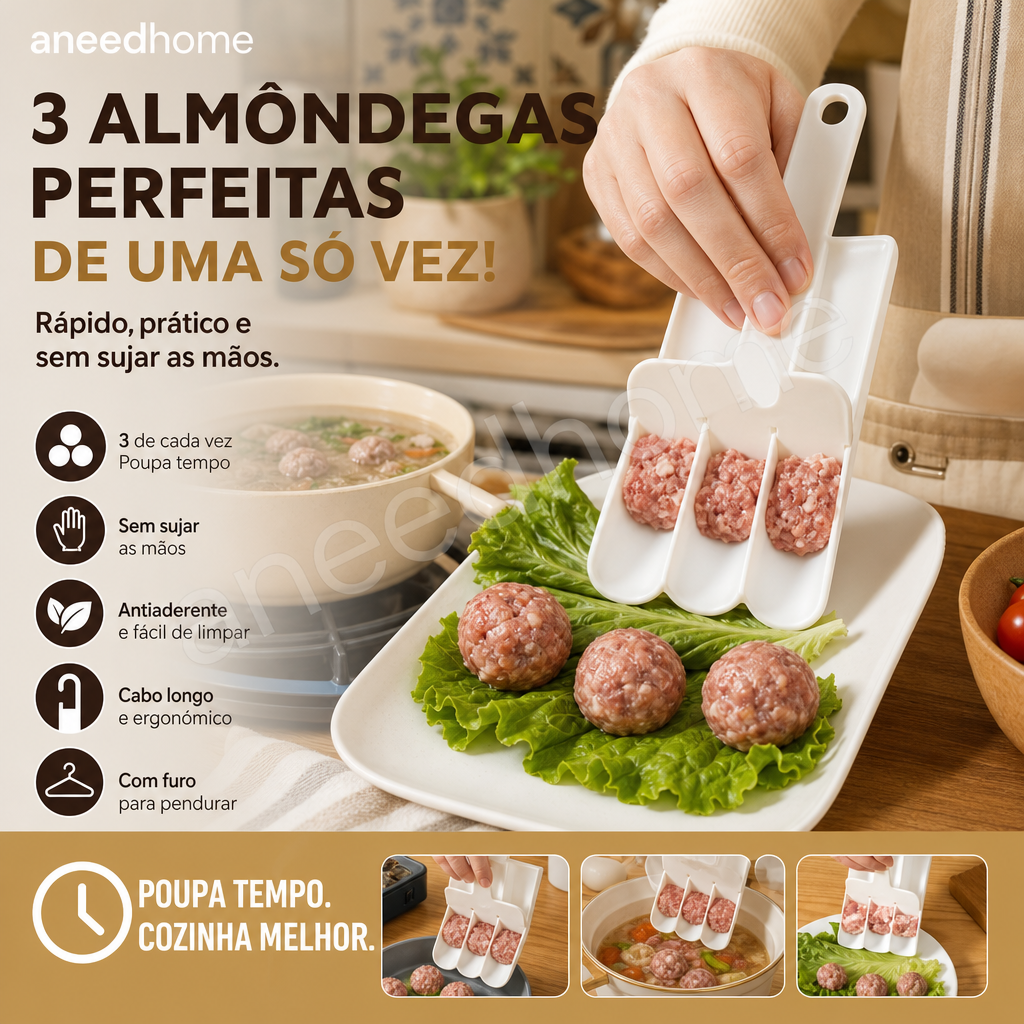 🍖 50% DE DESCONTO – Compre 2 Leve 1 Grátis 🔥 Fabricante Criativo de Almôndegas para Cozinha | Rápido, prático & fácil de usar