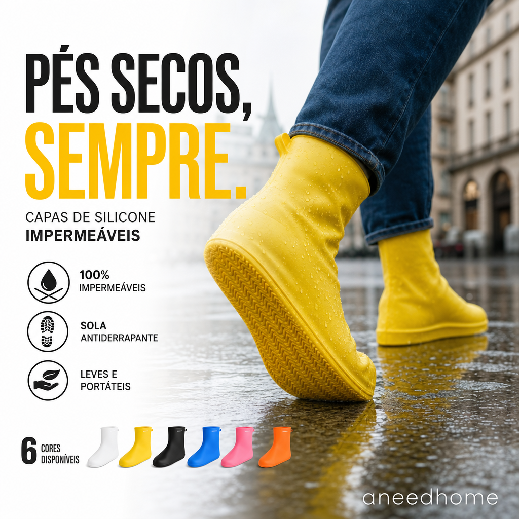 🦺 50% DE DESCONTO – Capa de Sapatos Impermeável e Resistente | Grossa, durável & proteção total