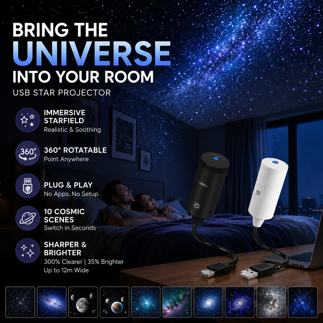 🌌 50% DE DESCONTO – Projetor de Estrelas Plug-and-Play HD | 50K+ vendidos, imagem nítida & transforma o teto em galáxia