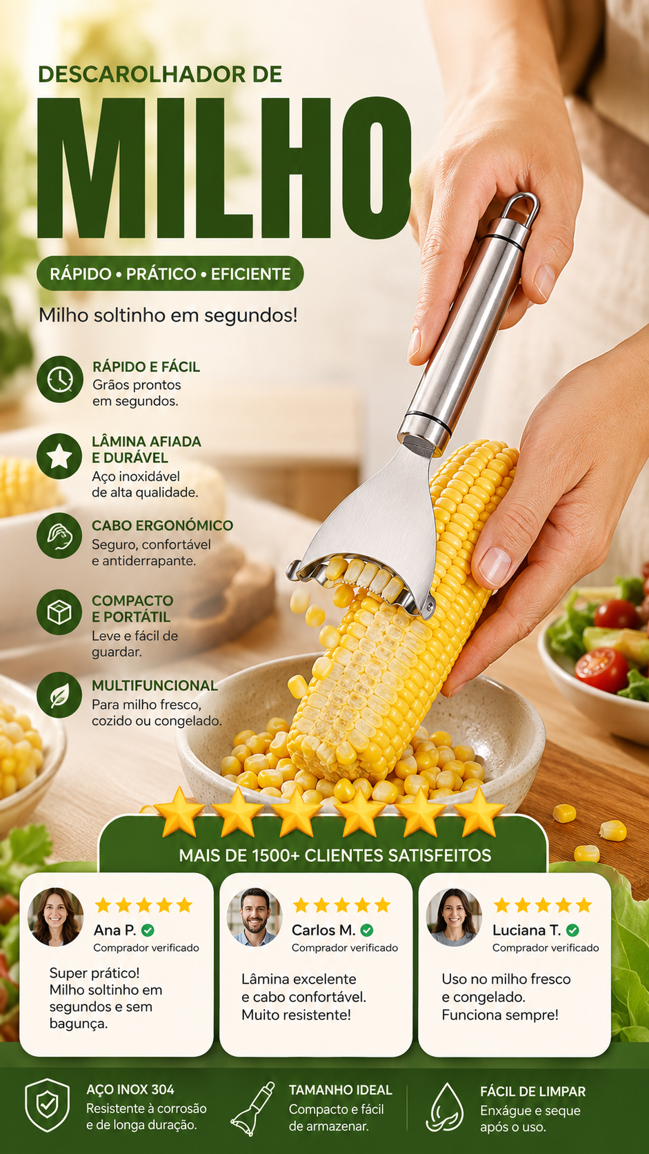 🌽 50% DE DESCONTO – Descascador de Milho Portátil Multifuncional | Remove grãos rapidamente, prático & fácil de usar