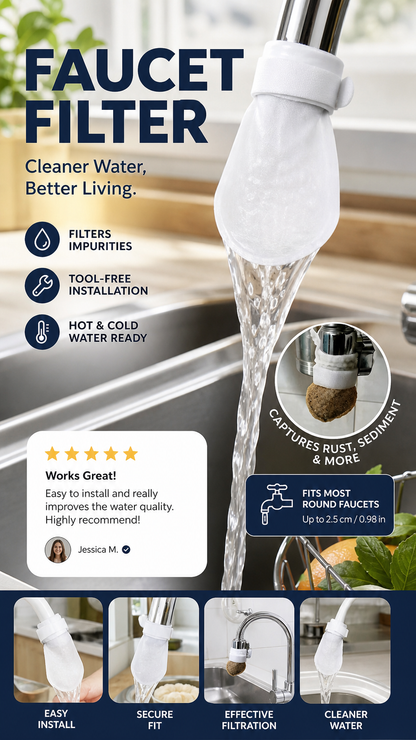 🚰 50% DE DESCONTO – Filtro Anti-Salpicos para Torneira de Cozinha | Remove sedimentos e ferrugem, 360°, fácil instalação & água mais limpa 💧