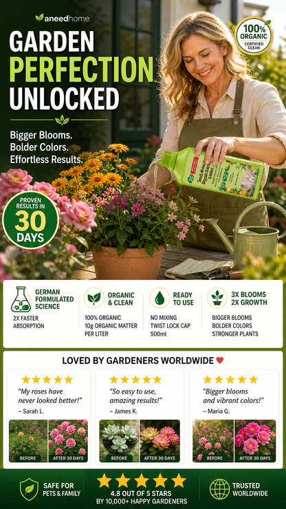 🌱 50% DE DESCONTO – Solução Nutriente Orgânica para Plantas | Promove crescimento, suave para mudas & absorção rápida