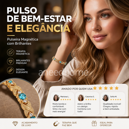 💎 50% DE DESCONTO – Pulseira Magnética com Pedras | Estilo e bem-estar 24/7, leve, ajustável & presente ideal 💖