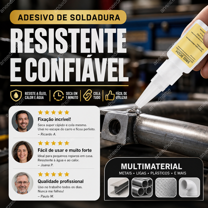 🛠️ 50% DE DESCONTO – Adesivo de Solda Multiuso de Secagem Rápida | Alta resistência para metal, plástico & madeira, sem ferramentas ✨
