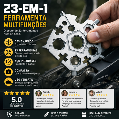🔧 50% DE DESCONTO – Chave Multifunção 23 em 1 Forma de Floco de Neve | Compacta, versátil & prática para reparos