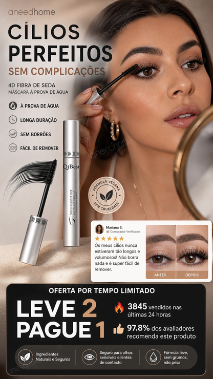 ✨ 50% DE DESCONTO – Máscara 4D à Prova d'Água | Alongamento sedoso, resistente ao suor, lágrimas & chuva 💦🧴
