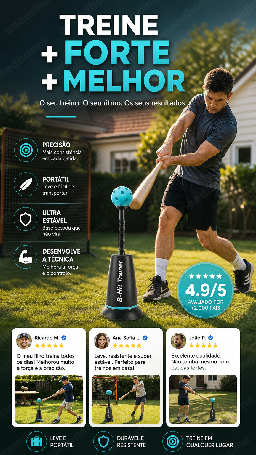 ⚾ 50% DE DESCONTO – Treinador de Ajustável para Rebatidas de Basebol | A ferramenta definitiva para treino, ajustável & eficaz