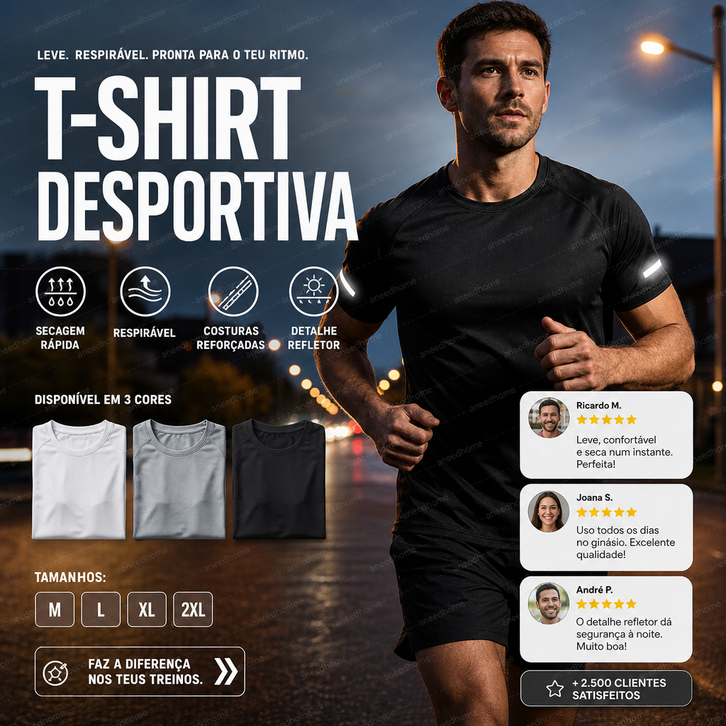 👕 50% DE DESCONTO – Camisola de Secagem Rápida para Homem | Performance, confortável & ideal para desporto 🔥