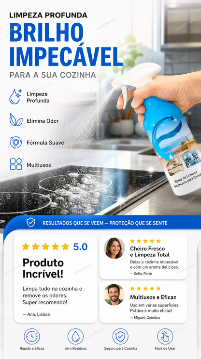 🧼 50% DE DESCONTO – Spray Multissuperfícies para Cozinha | Remove gordura teimosa em segundos, eficaz & poderoso ✨🍳
