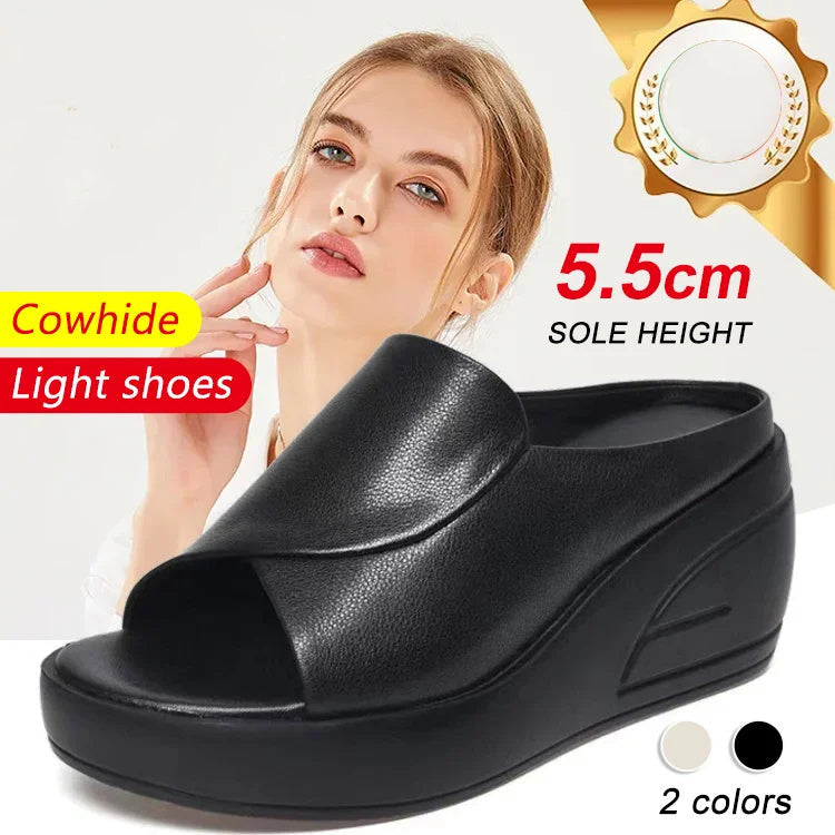 👡 50% DE DESCONTO AGORA! ✨ Sandálias com Salto Inclinado de 5,5 cm | Elevação confortável, design elegante & perfeitas para o dia a dia 🌸