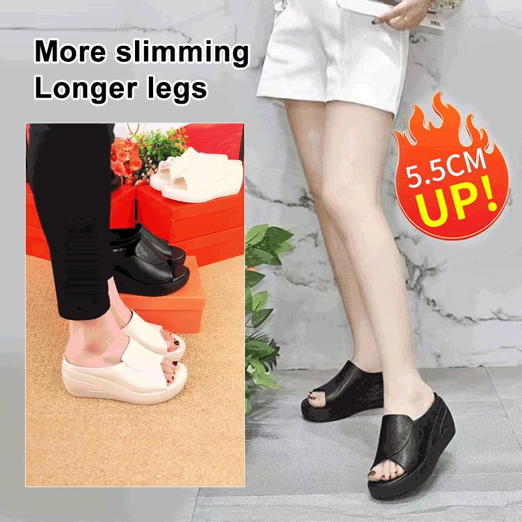 👡 50% DE DESCONTO AGORA! ✨ Sandálias com Salto Inclinado de 5,5 cm | Elevação confortável, design elegante & perfeitas para o dia a dia 🌸