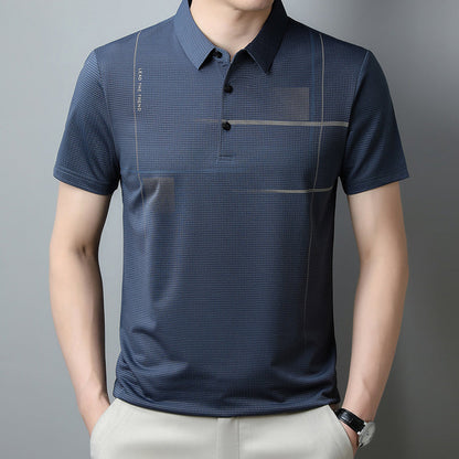 🌞Summer Hot Sale-Kjøp 3 Få 1 gratis👕Løs, kjølig, pustende T-skjorte med revers for menn