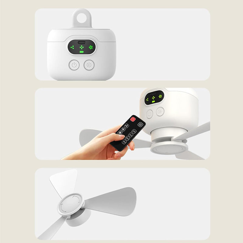 💡 50% DE DESCONTO – Ventilador de Teto com Luz LED Recarregável | Refresca, ilumina & portátil