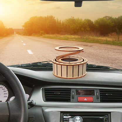 Solarbetriebenes rotierendes Doppelring-Holzpuzzle-Spielzeug