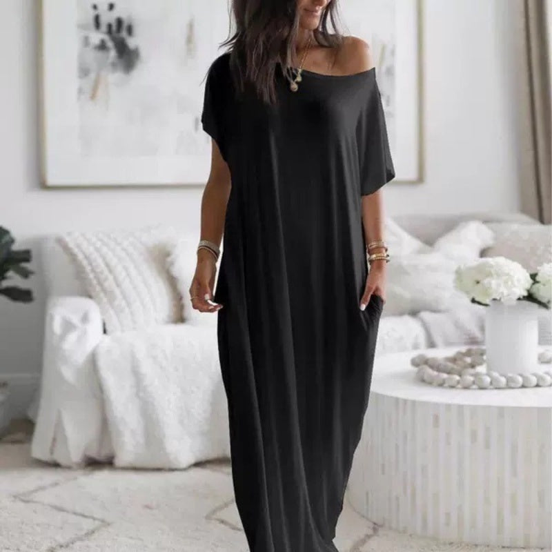 🔥 50% DE DESCONTO – Vestido Longo Solto com Estilo Limpo | Valoriza todas as silhuetas, confortável & elegante 👗👌