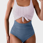 🏖️2025 Sommer-Hot-Sale - 50% Rabatt💓Einteiliger Badeanzug mit gerafftem Knoten und Bauchkontrolle🩱
