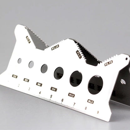 Dual-sided bolt measurement card (stainless steel)