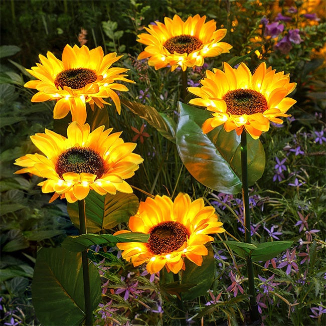 🌻PROMOÇÃO RELÂMPAGO COM 50% DE DESCONTO! Luzes solares em forma de girassol – Decoração luminosa para o jardim ✨🌿【Apresse-se】