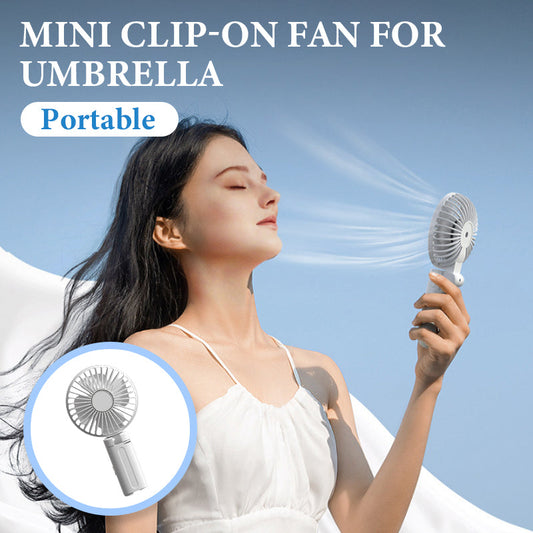 🌬️Portable Mini Clip-On Fan for Umbrella – ☀️Sommeraktion: Jetzt 50 % RABATT! 🌂❄️ Bleib cool – überall & jederzeit!