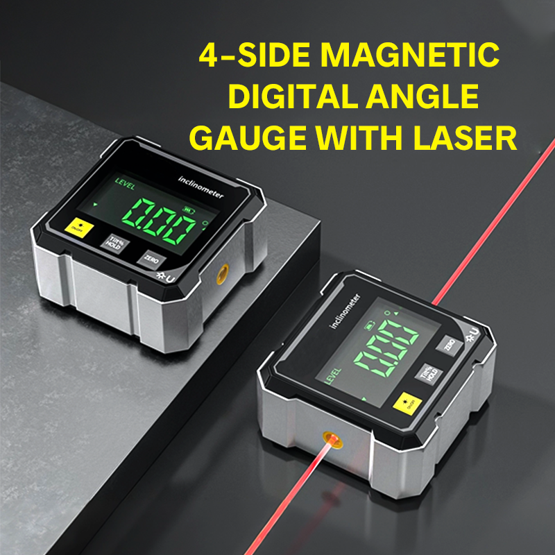 🔧 50% DE DESCONTO – Medidor de Ângulo Digital Magnético com Laser | Preciso para trabalhos de carpintaria e construção & fácil leitura
