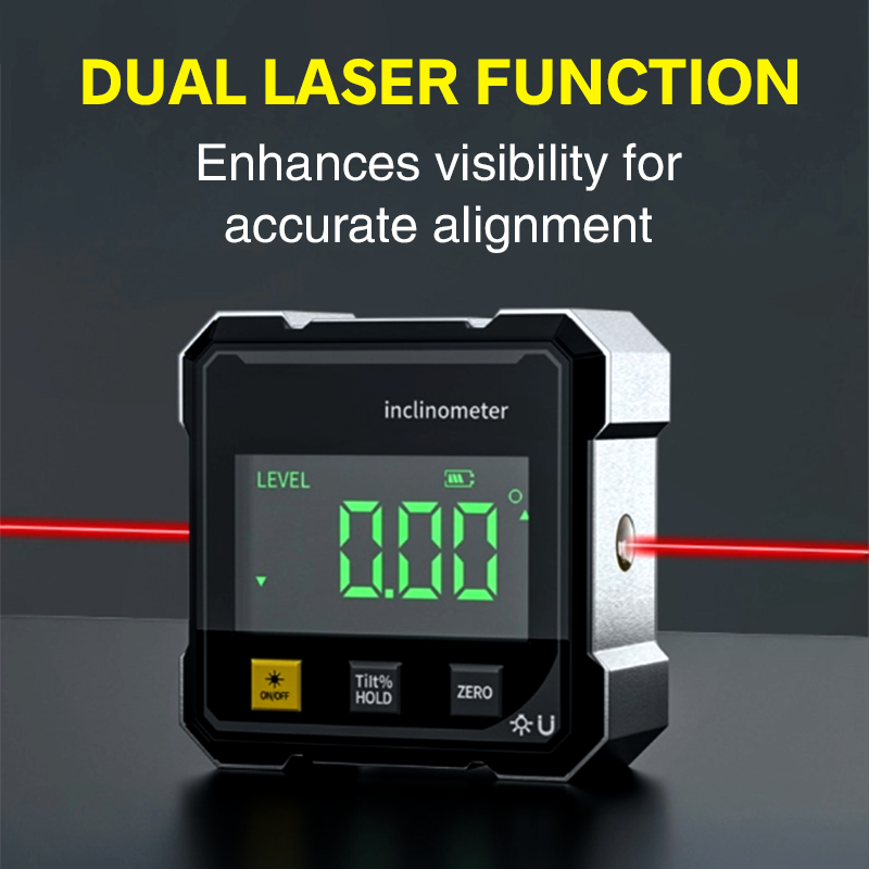 🔧 50% DE DESCONTO – Medidor de Ângulo Digital Magnético com Laser | Preciso para trabalhos de carpintaria e construção & fácil leitura