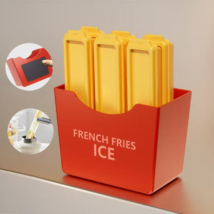 Lustiges DIY-Eiswürfel-Set aus lebensmittelechtem Material in Pommes-Frites-Form