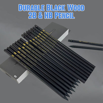 Langlebiger schwarzer Holzbleistift 2B & HB